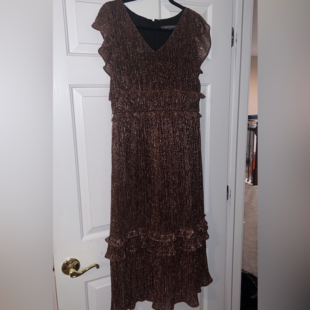 Gold/brown ruffled dress